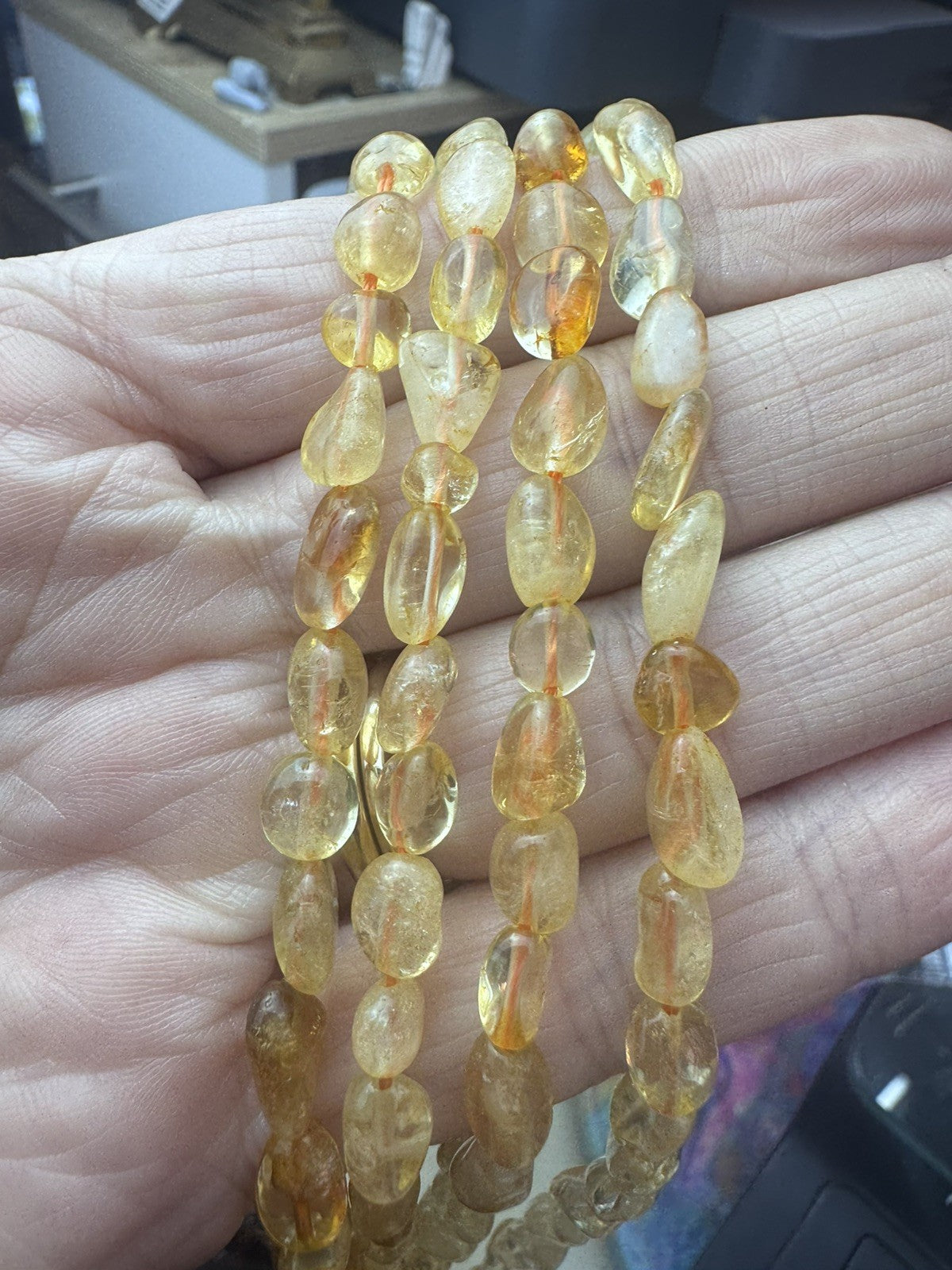 Natural Citrine Gemstone Bead Strand  16 Inch Strand