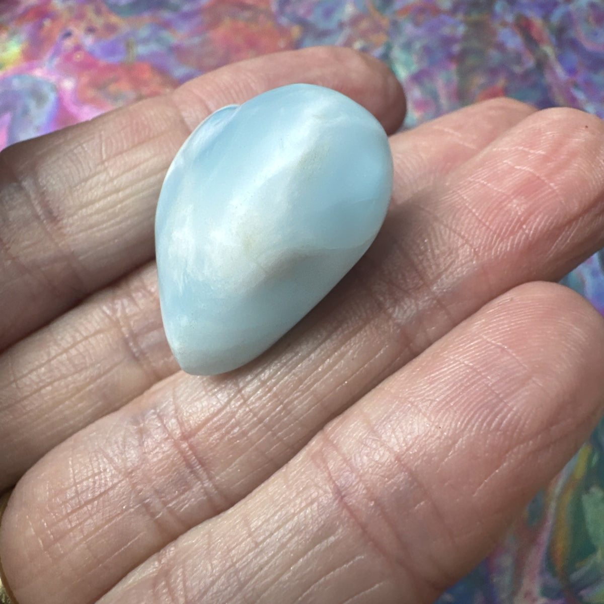 15 Gram 925 Silver Larimar Heart Pendant Handmade In  the Dominican Republic