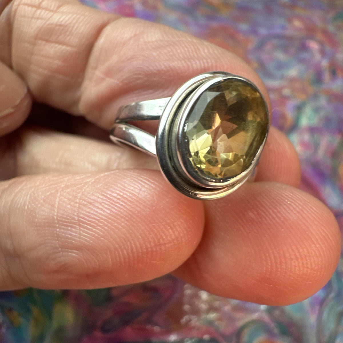 Citrine  925 Sterling Silver Ring Size K 5.5
