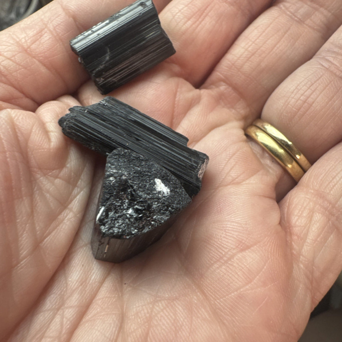25g Natural Black Tourmaline Rough Lot – 3 Pieces A Grade