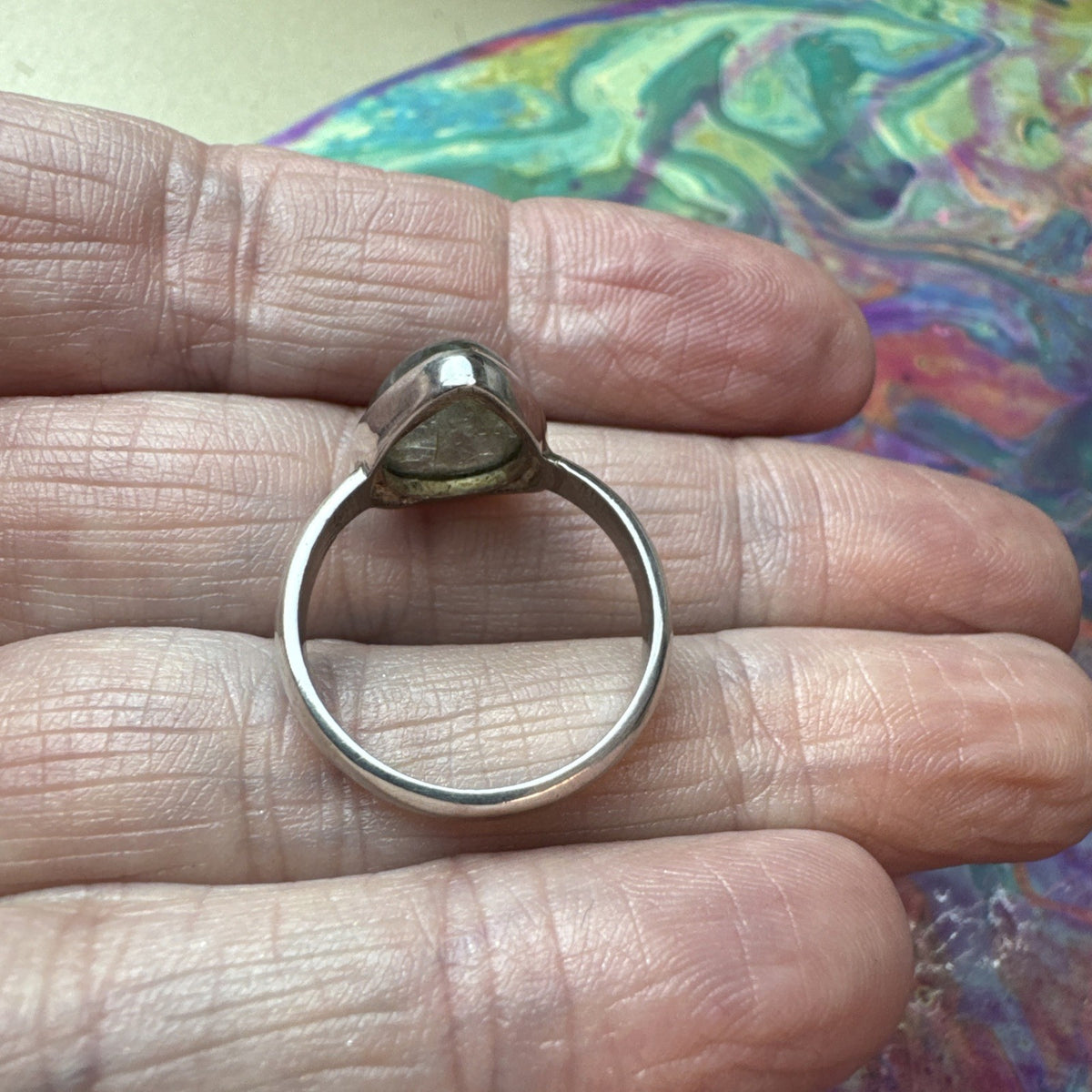 Labradorite 925 Sterling Silver Ring Size P.5 8