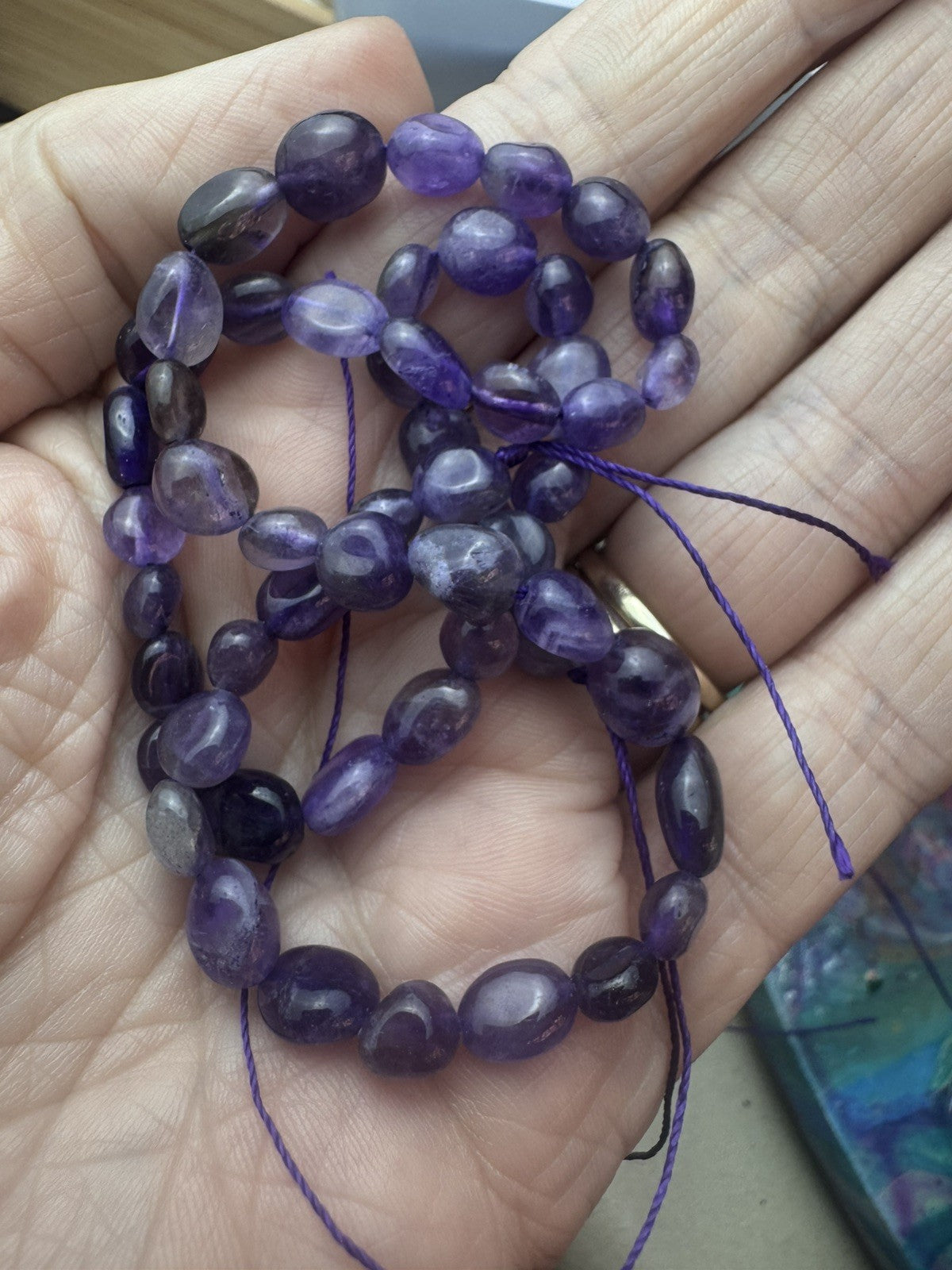 Natural Amethyst Tumble Bead Strand – 16 Inch
