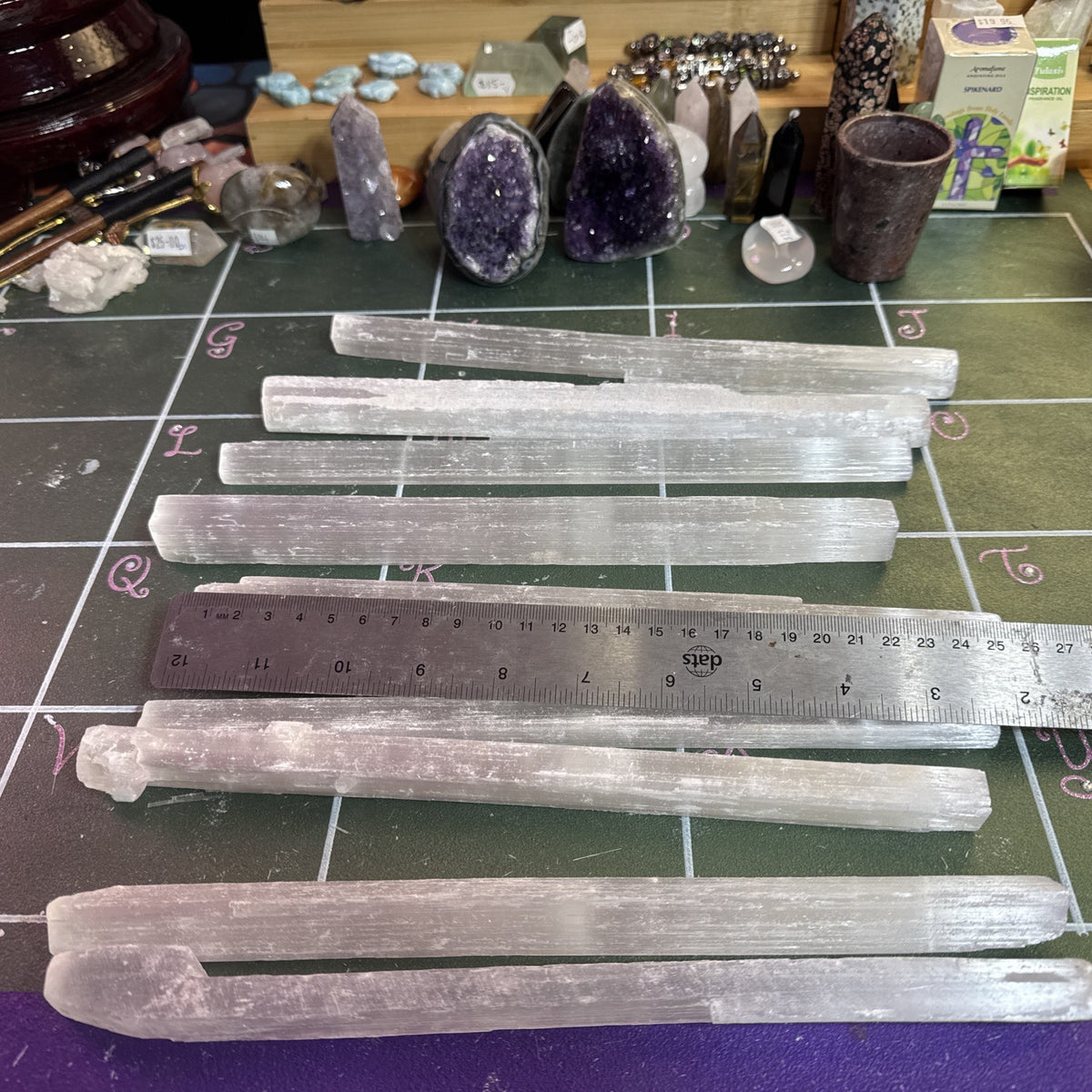 1kg  Selenite  Satin Rods Spar Beam Wand Pieces Crystal Healing Natural Stone