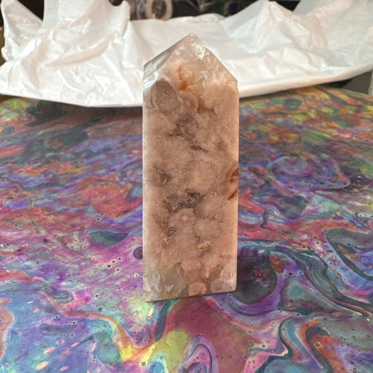 66 gram Flower Agate Crystal Tower