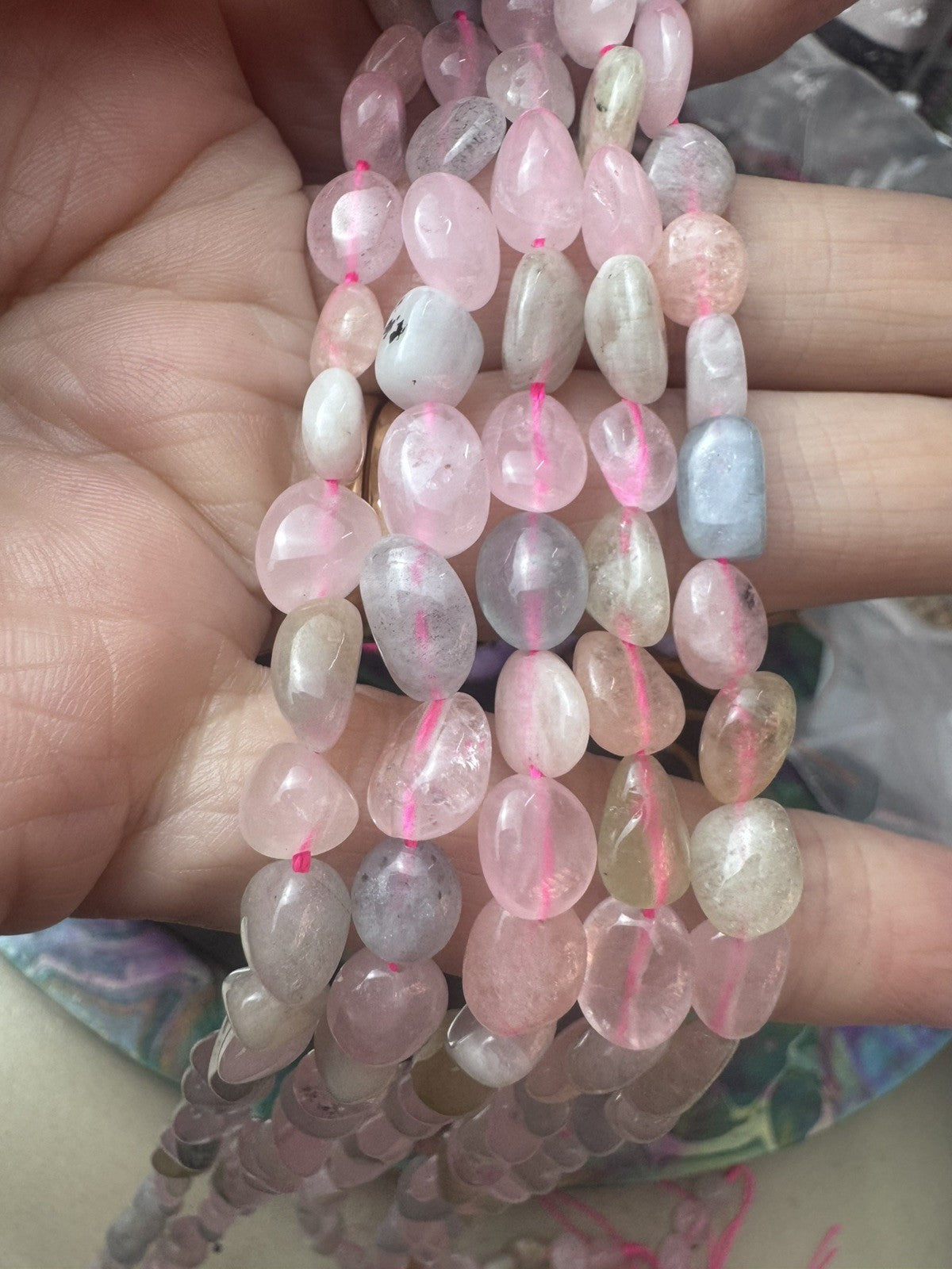 Morganite 16-Inch Gemstone Bead Strand