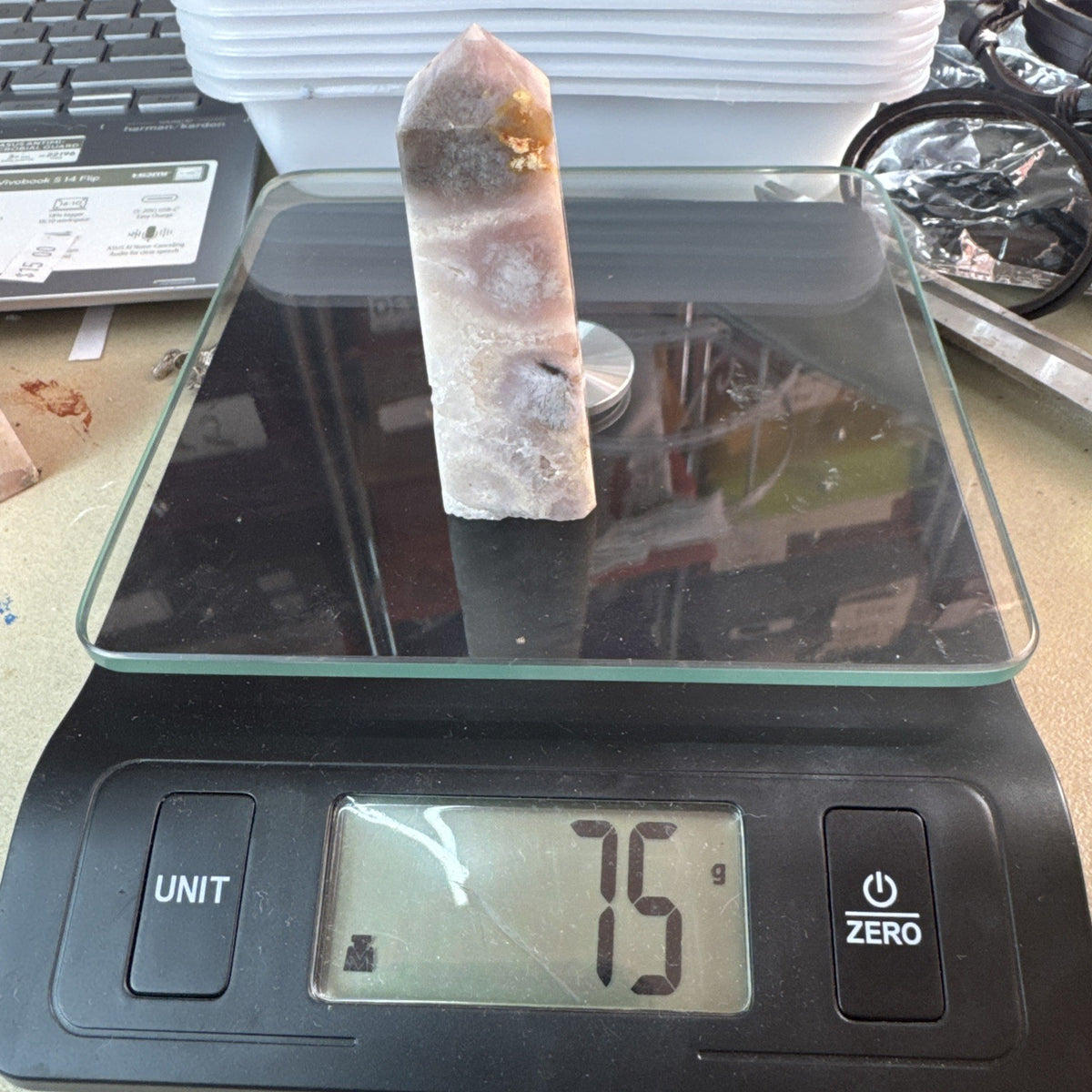 75 Gram  Flower Agate Crystal Tower