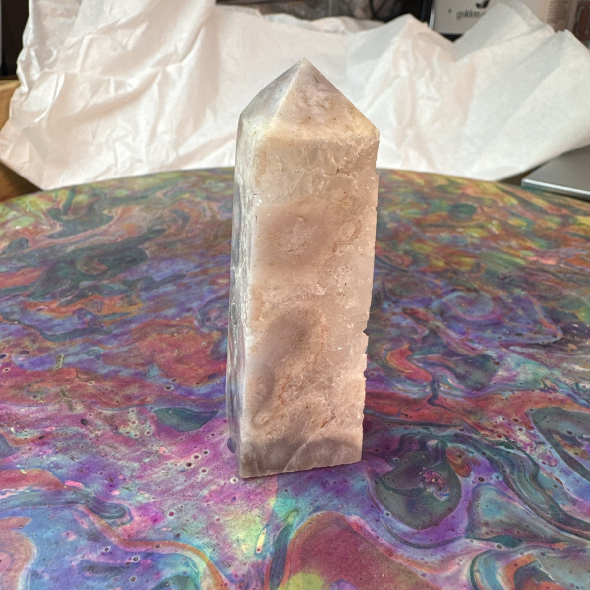 75 Gram  Flower Agate Crystal Tower