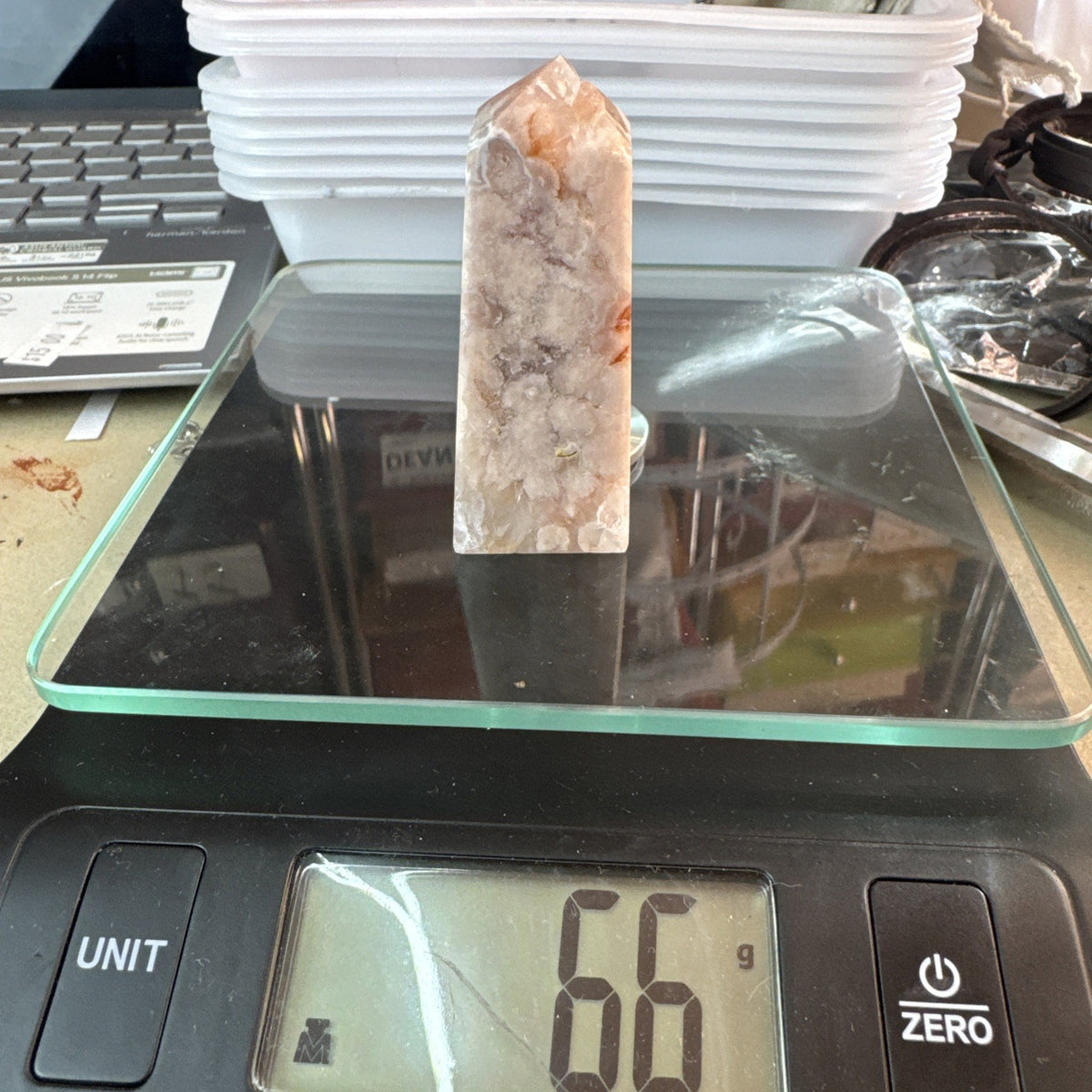 66 gram Flower Agate Crystal Tower
