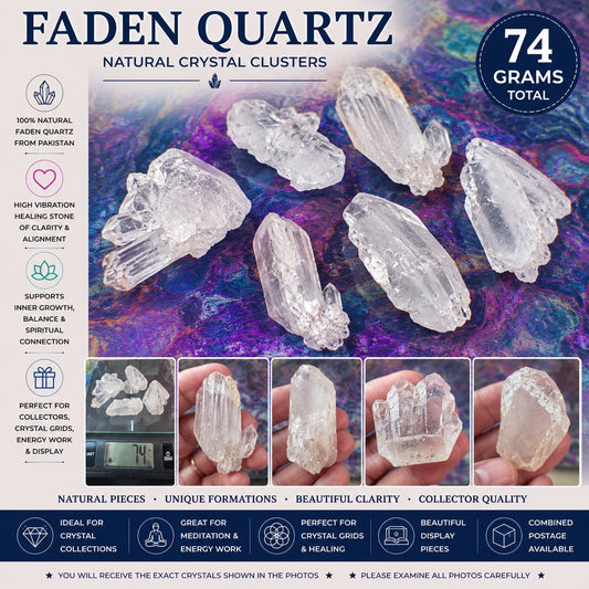 Very Rare A Grade Faden Quartz Cluster bag 74 grams