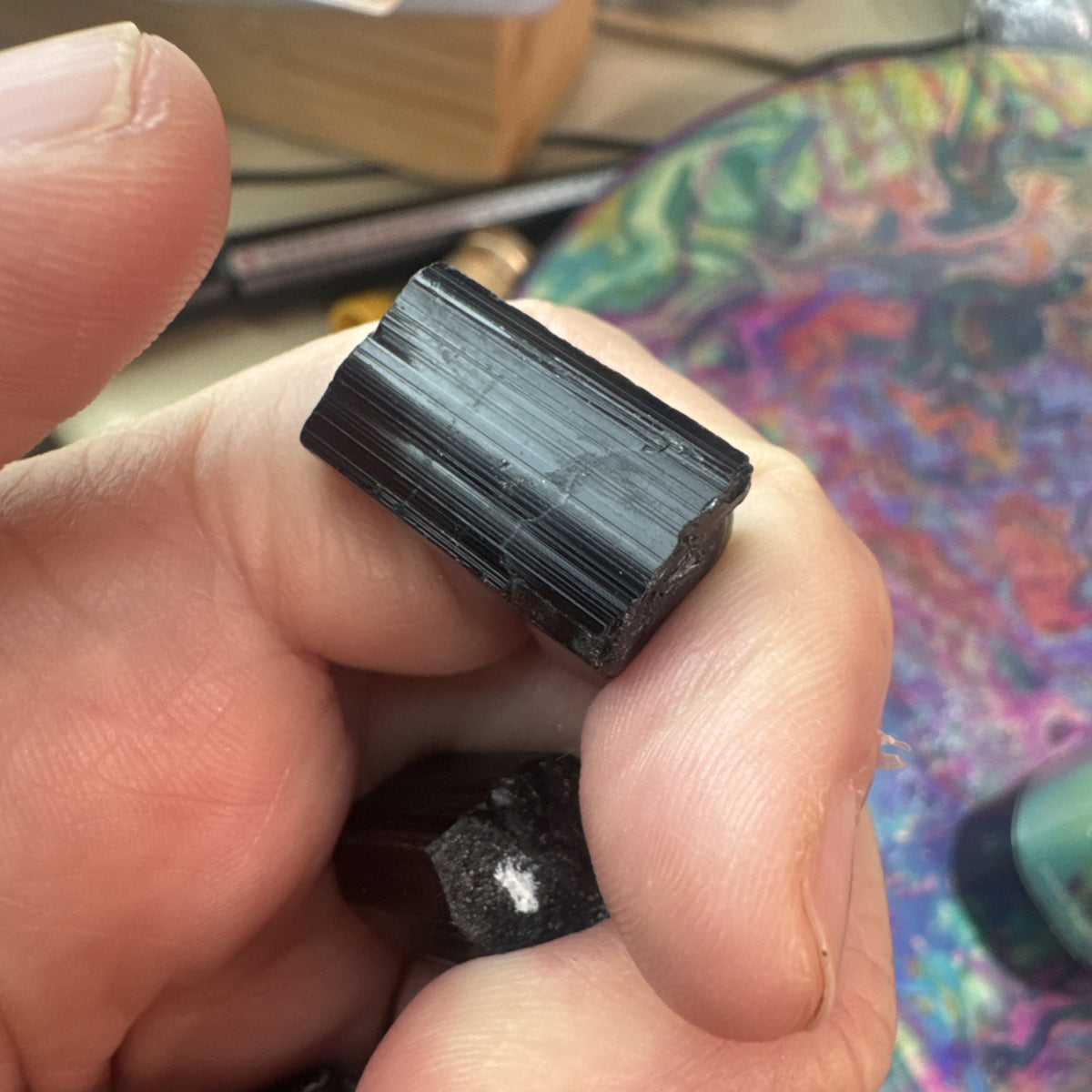 25g Natural Black Tourmaline Rough Lot – 3 Pieces A Grade