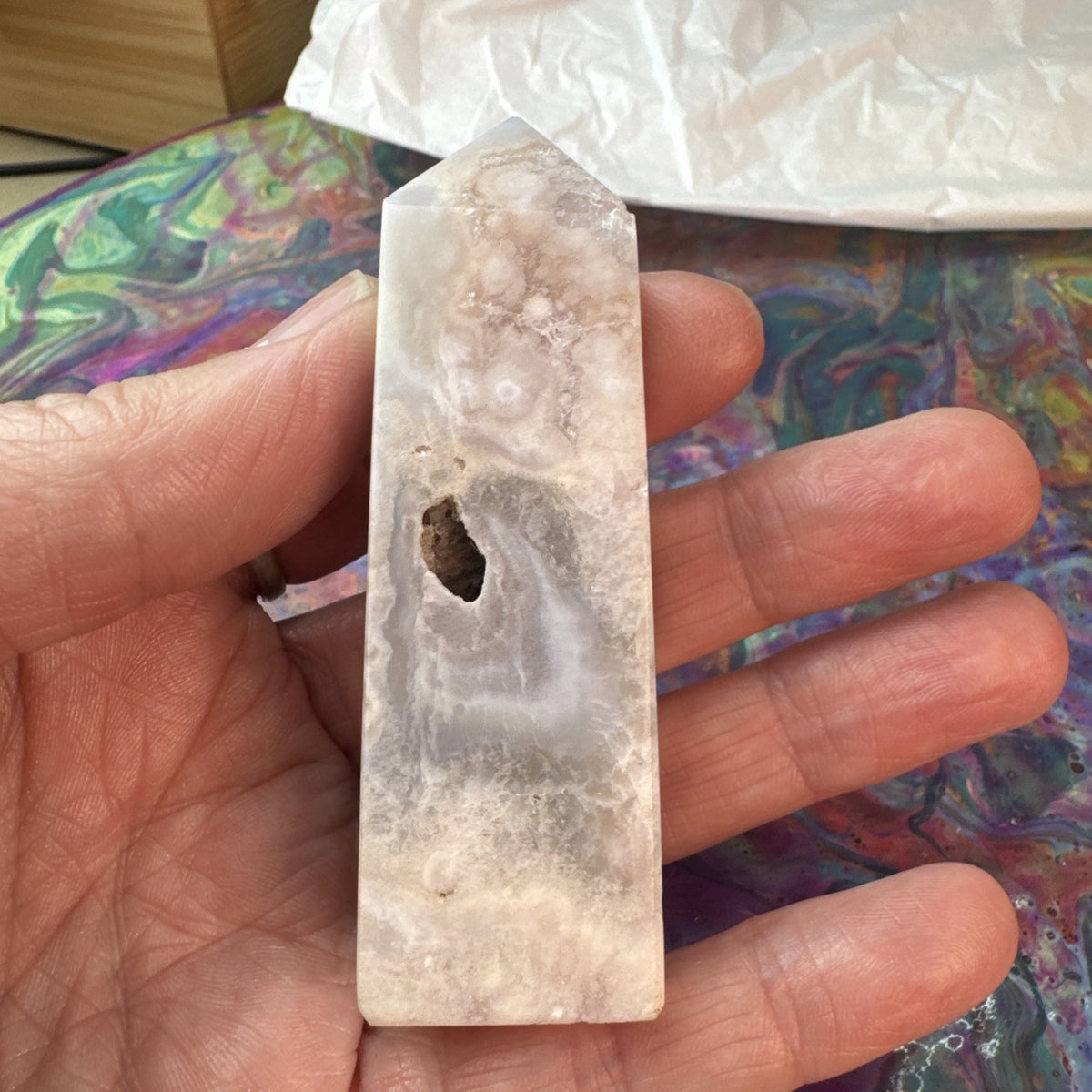 88 gram Flower Agate Crystal Tower