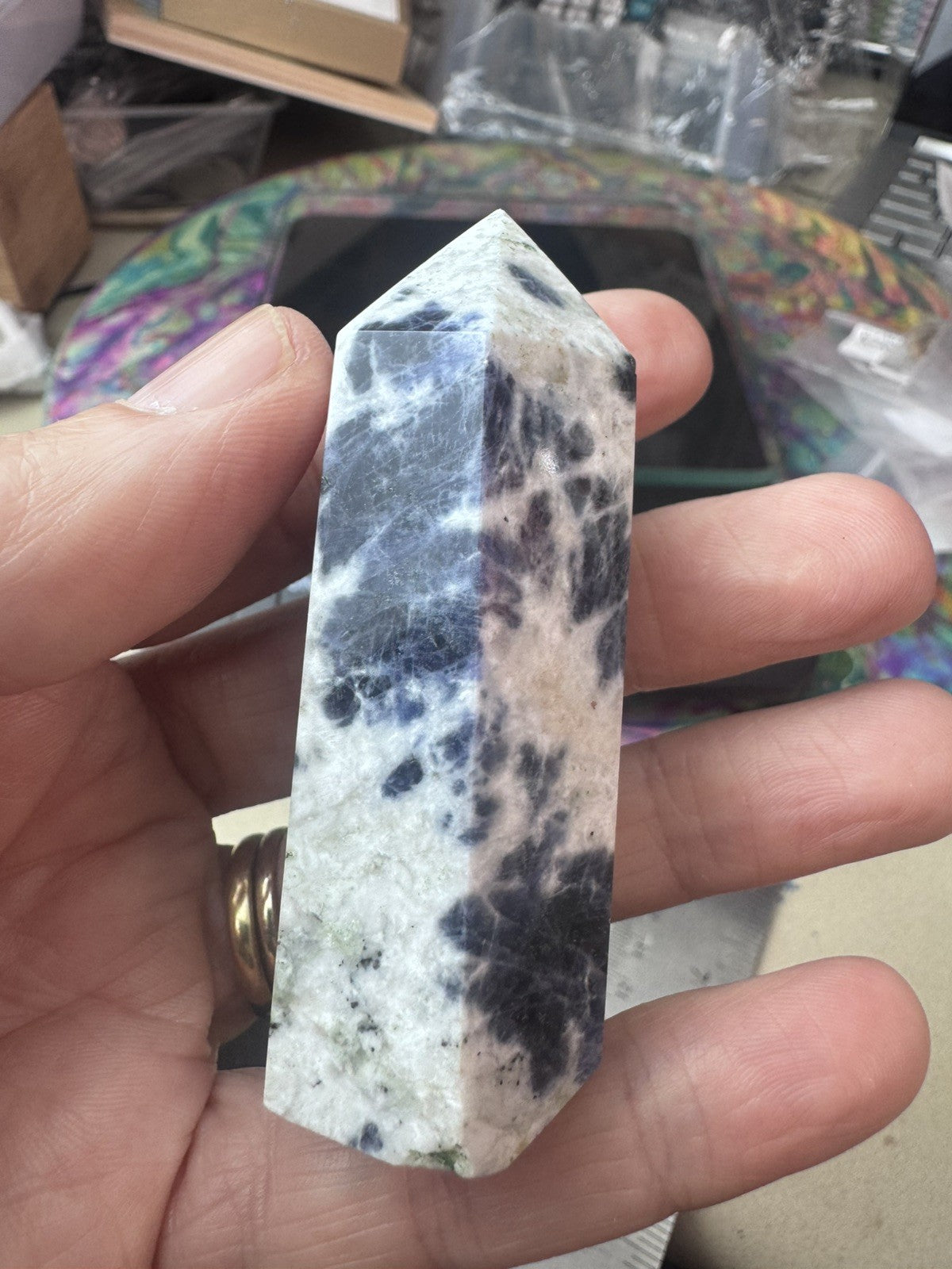 Natural Sodalite Crystal Tower – 88g Polished Stone reiki meditation