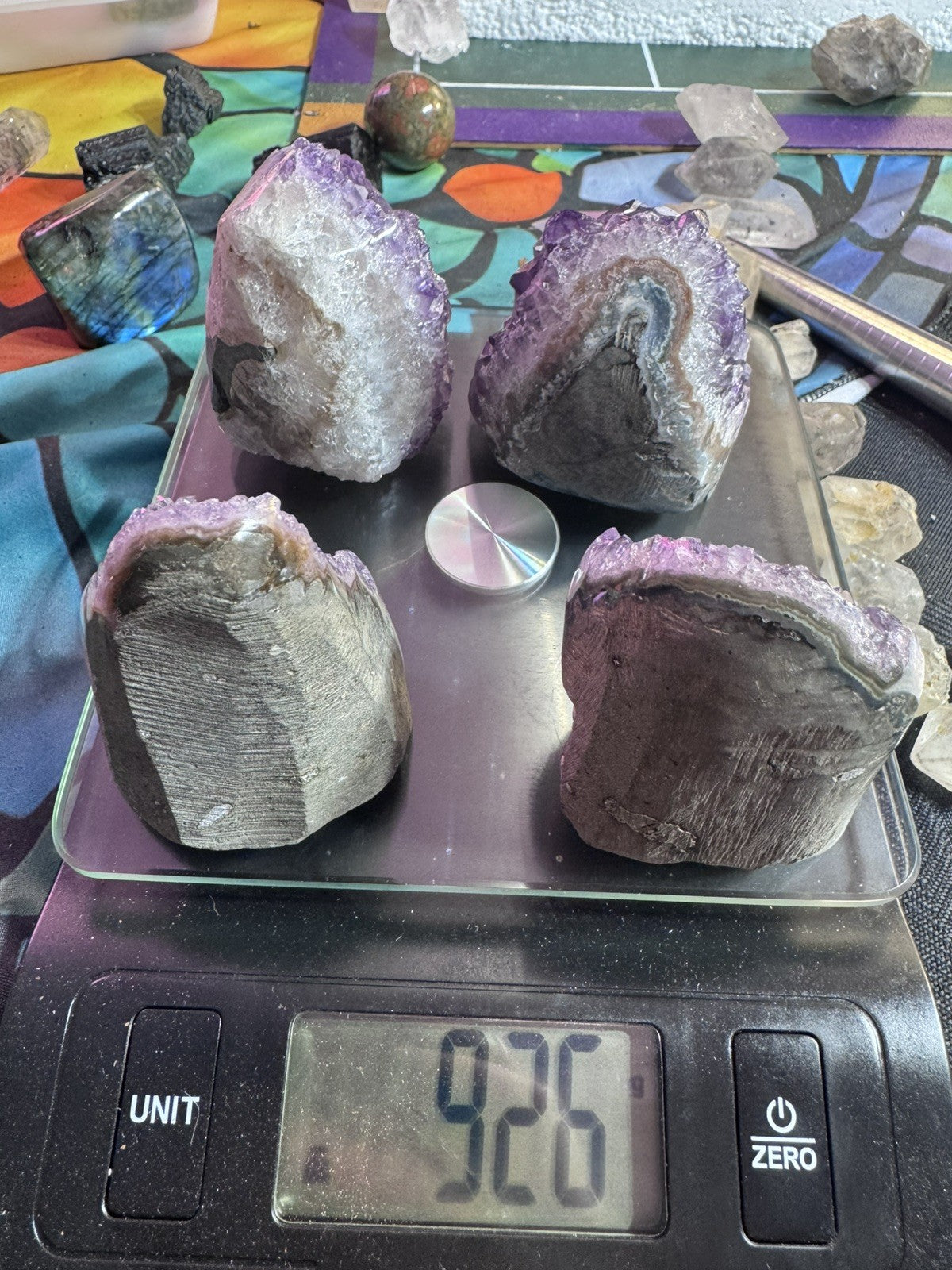 Amethyst Cave Lot 926 Grams 4 Peices