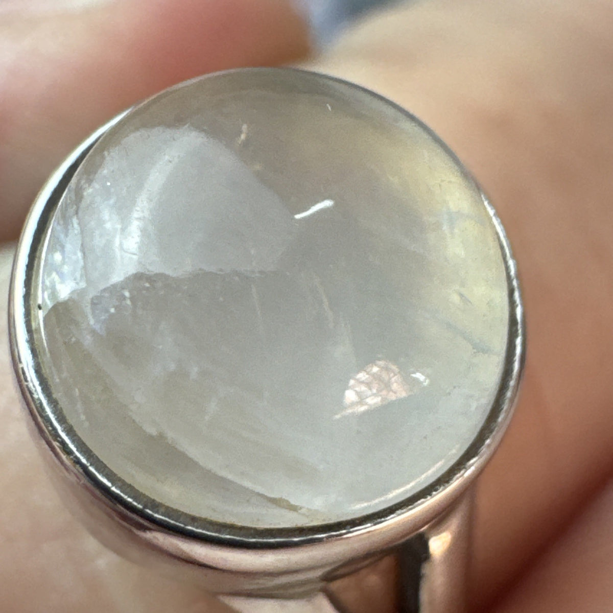 Rainbow Moonstone  925 Sterling Silver Ring Size J 4.75