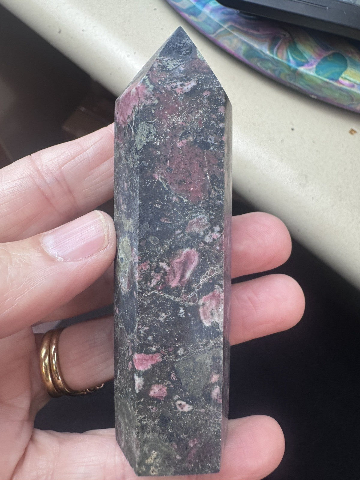 Money Agate Crystal Tower – 129g   Natural  Polished Stone reiki meditation