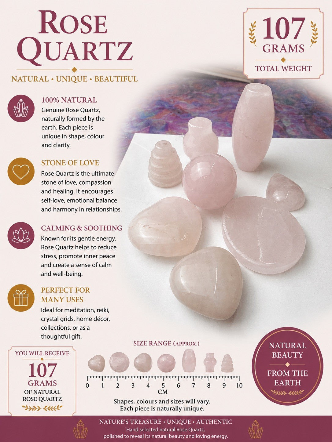 Crystal Mixed Bag wholesale resell lot rose Quartz