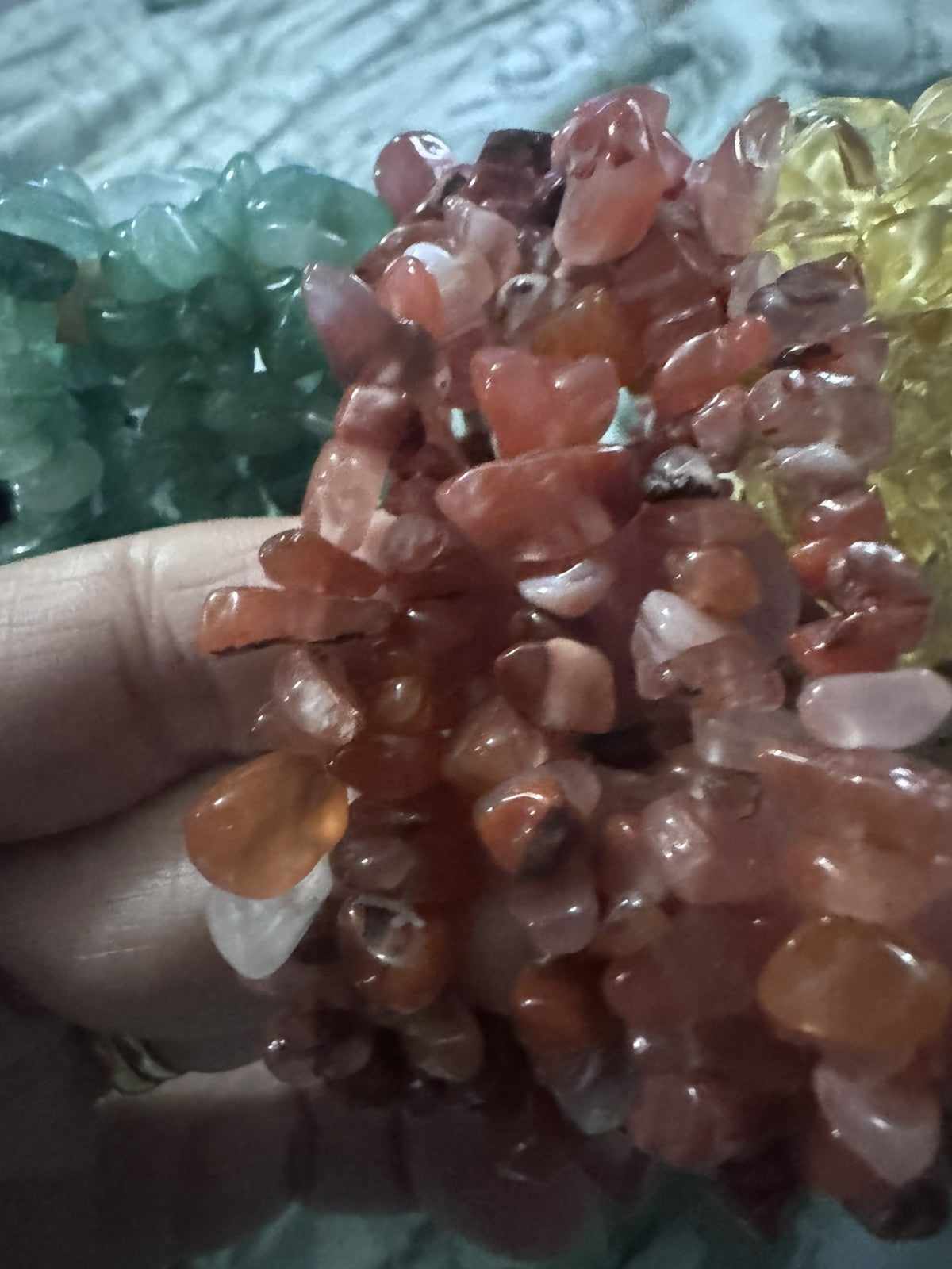 Natural Carnelian Chip Bracelet – Stretch Crystal Bracelet 18cm
