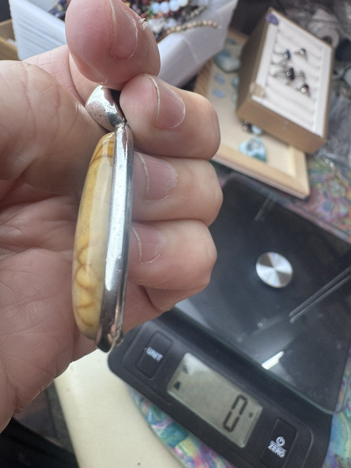 925 solid Beautiful Picture Jasper Sterling Silver Pendant