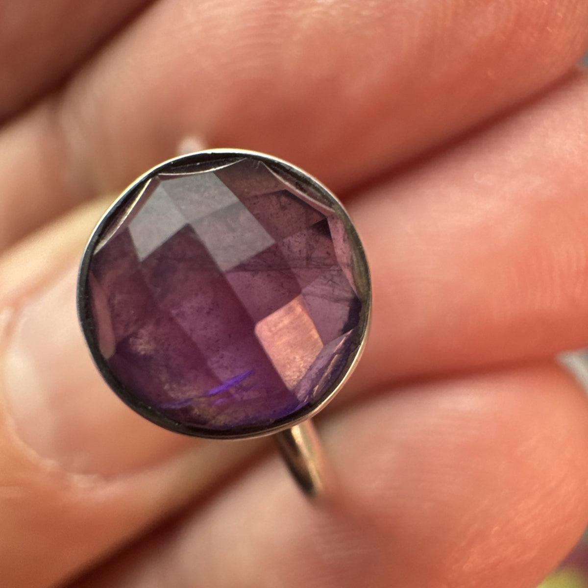 Amethyst 925 Sterling Silver Ring Size J 4.75