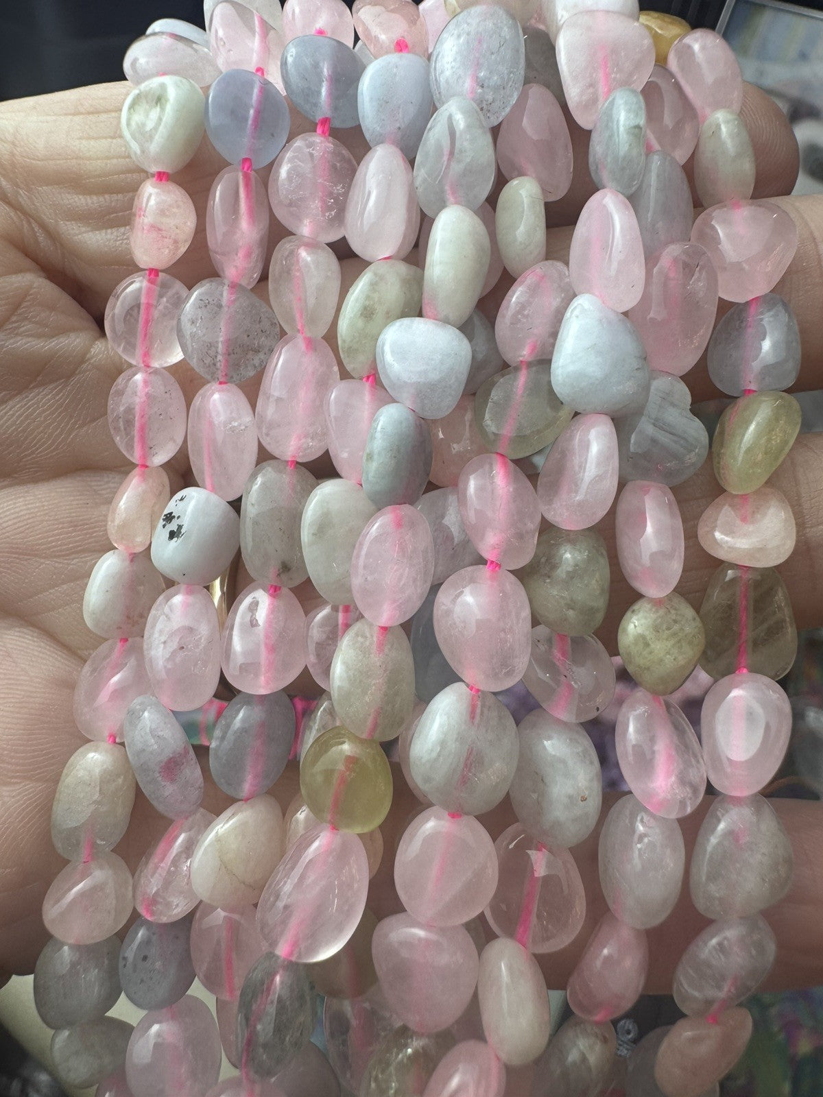 Morganite 16-Inch Gemstone Bead Strand