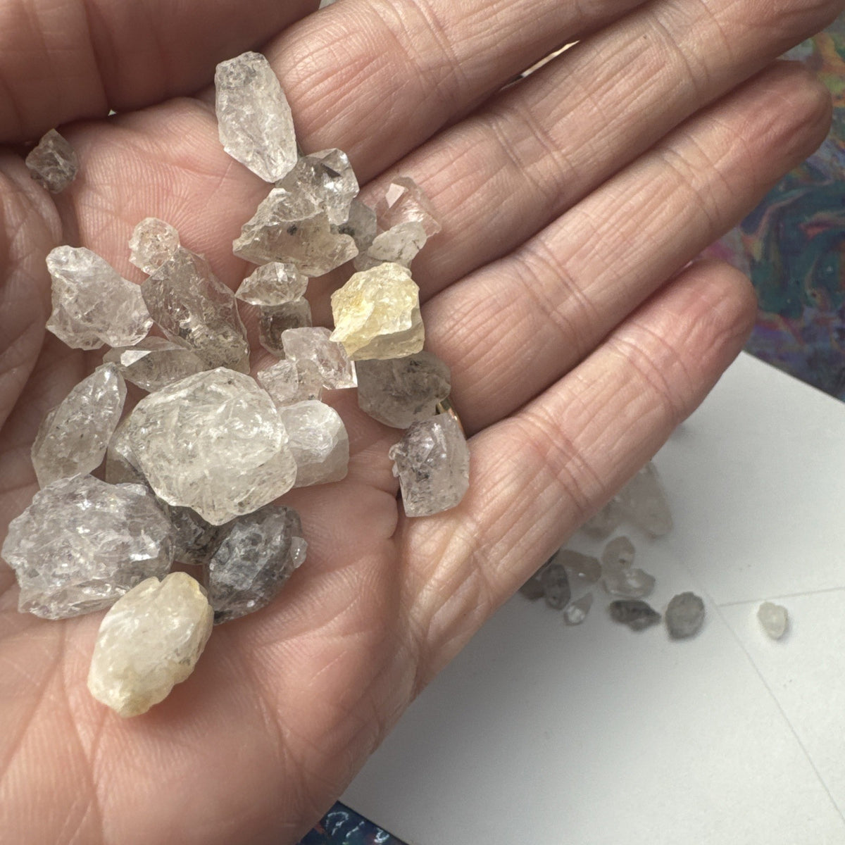 Crystal Mixed Bag wholesale resell lot  natural Himalayan diamond quartz 50gms