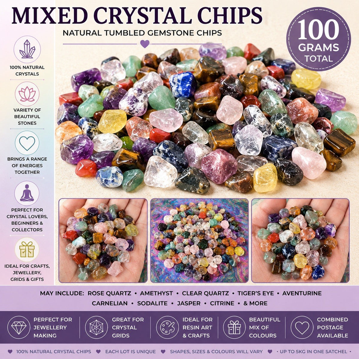 Mixed Crystal Chips 100grams
