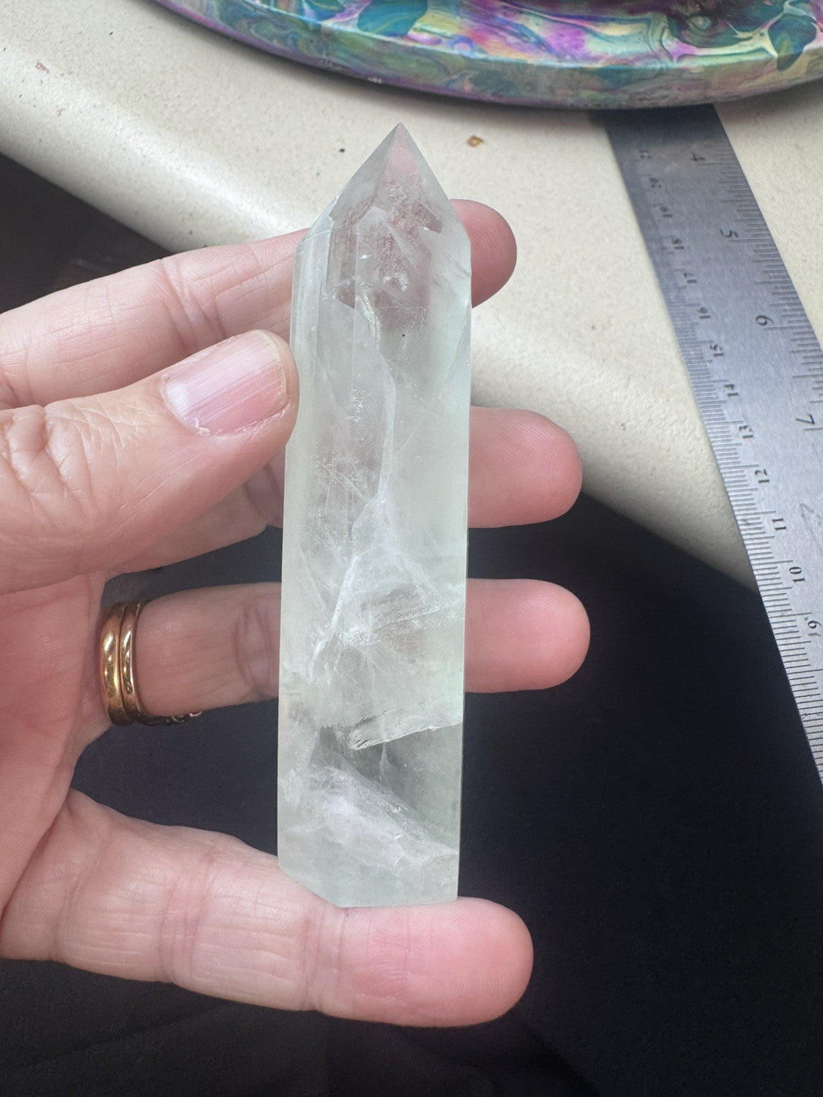 Green Fluorite Crystal Tower – 110g Natural Polished Stone reiki meditation