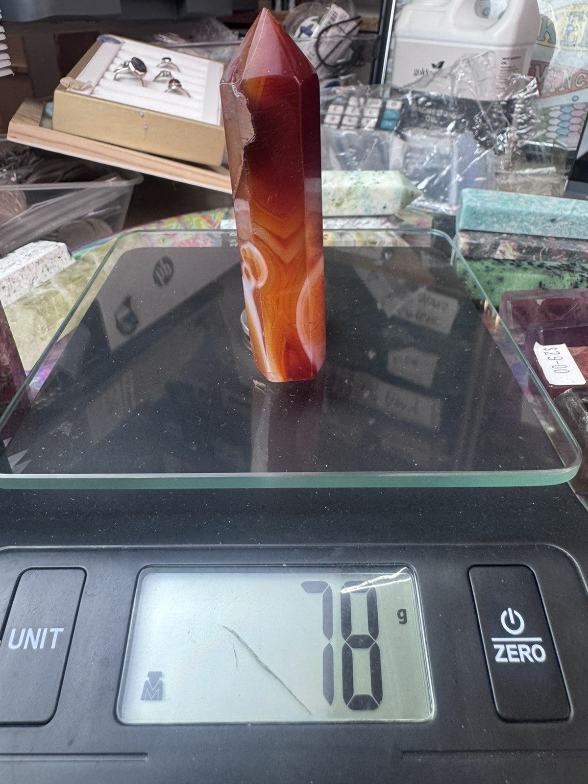 Carnelian Agate Tower – 78g   reiki meditation yoga