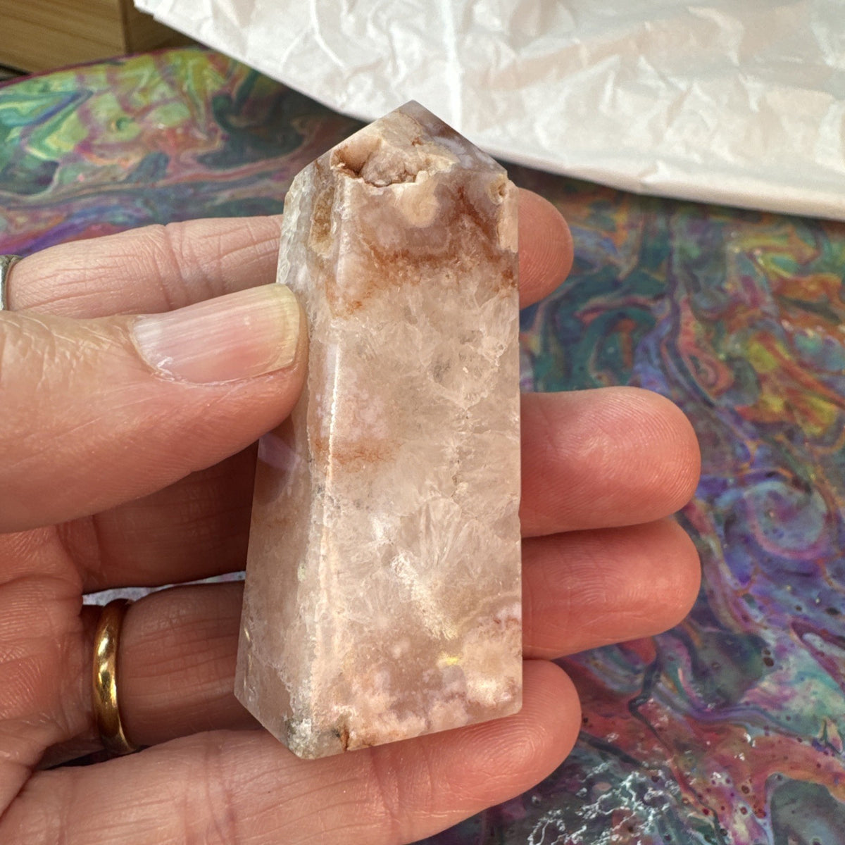 57 gram Flower Agate Crystal Tower