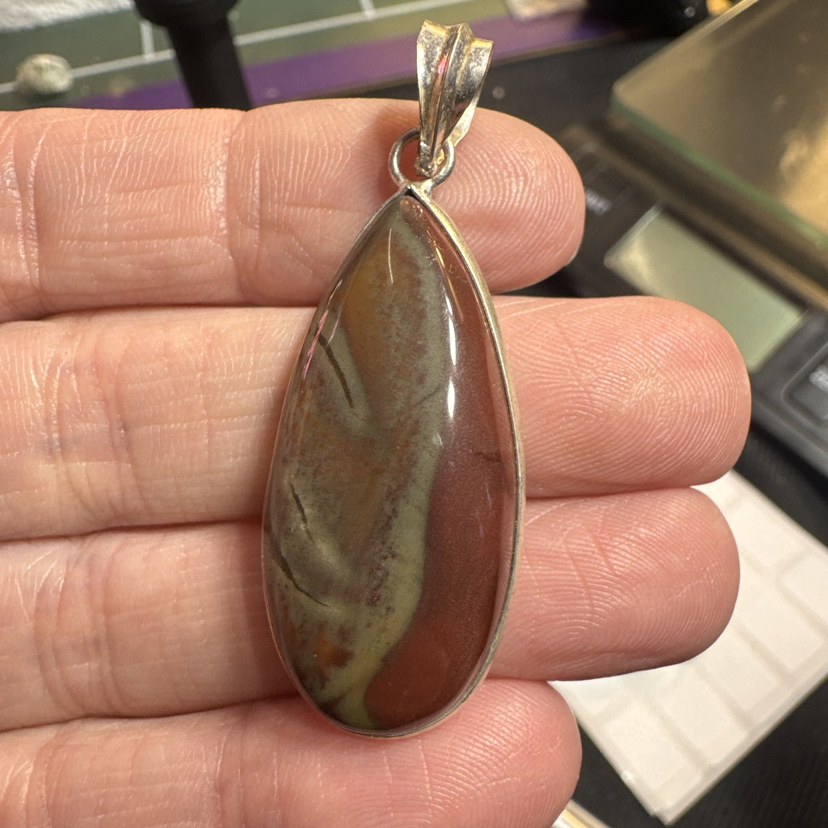 Gemstone Pendant Lot 103 Grams 925 Silver Plated stamped