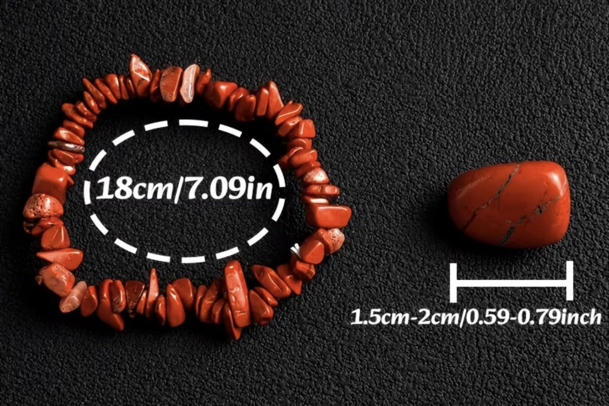 Red Jasper Stretch Crystal Bracelet