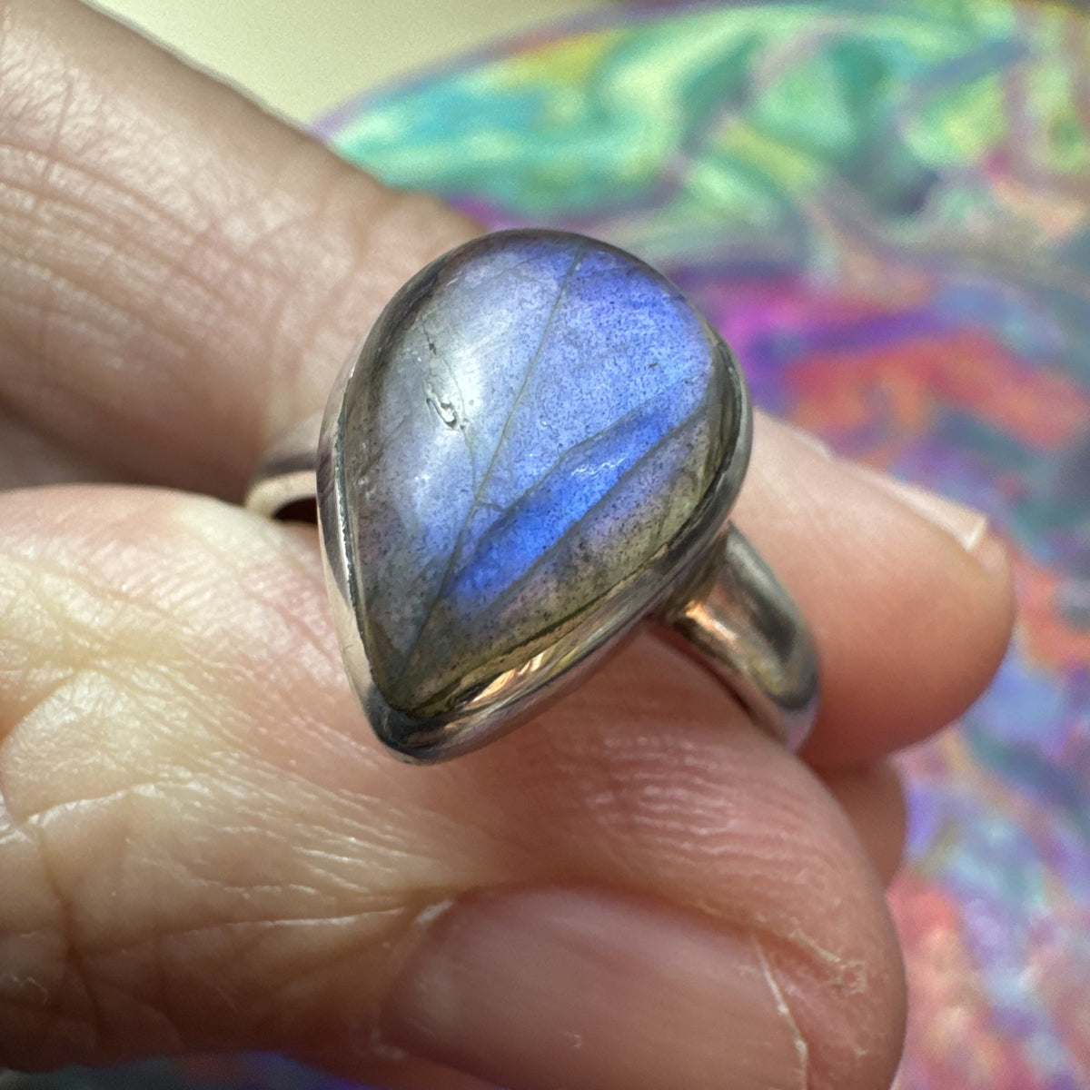 Labradorite 925 Sterling Silver Ring Size P.5 8