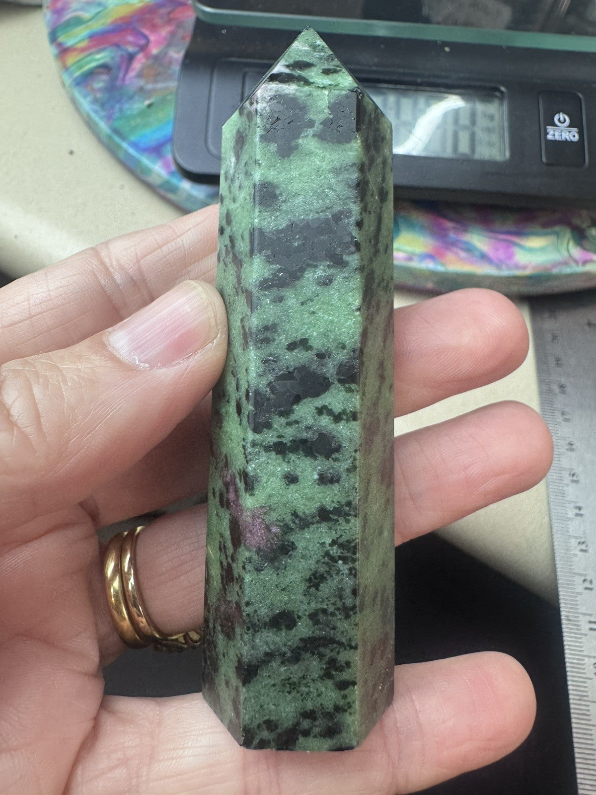 Ruby Zoisite Crystal Tower – 129g Natural  Polished Stone reiki meditation