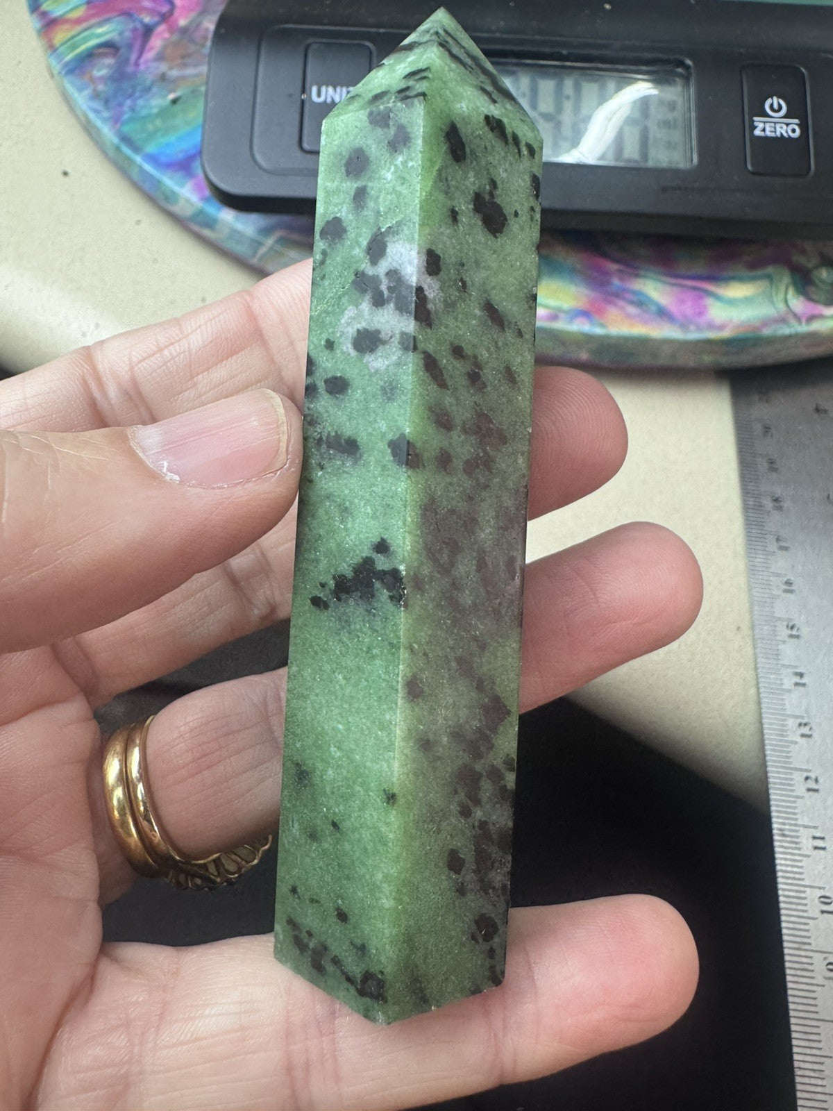 Ruby Zoisite Crystal Tower – 129g Natural  Polished Stone reiki meditation