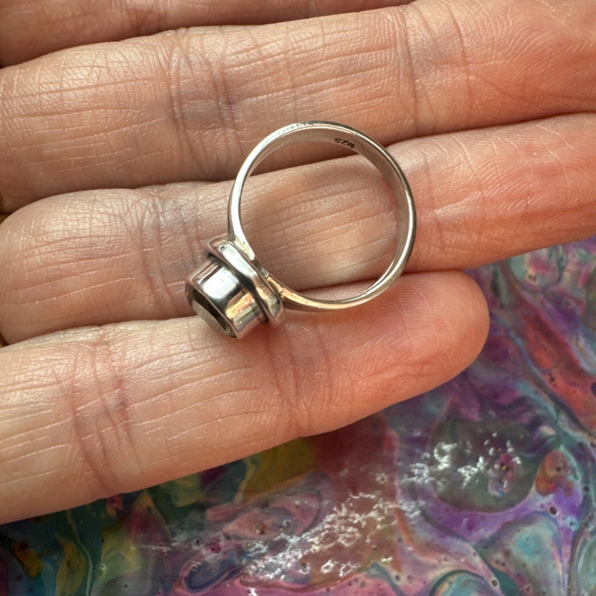 Citrine  925 Sterling Silver Ring Size K 5.5