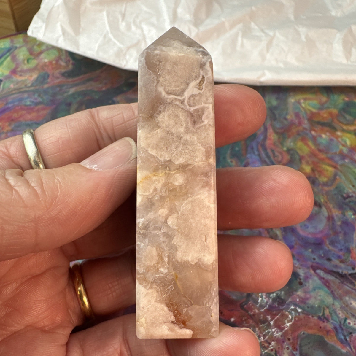 66 gram Flower Agate Crystal Tower