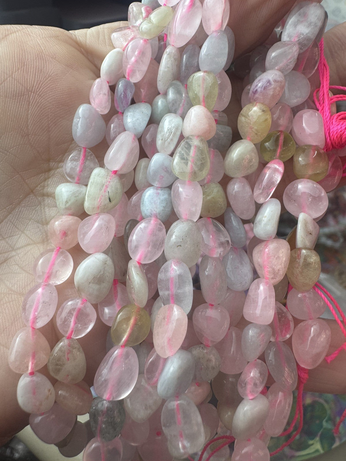 Morganite 16-Inch Gemstone Bead Strand