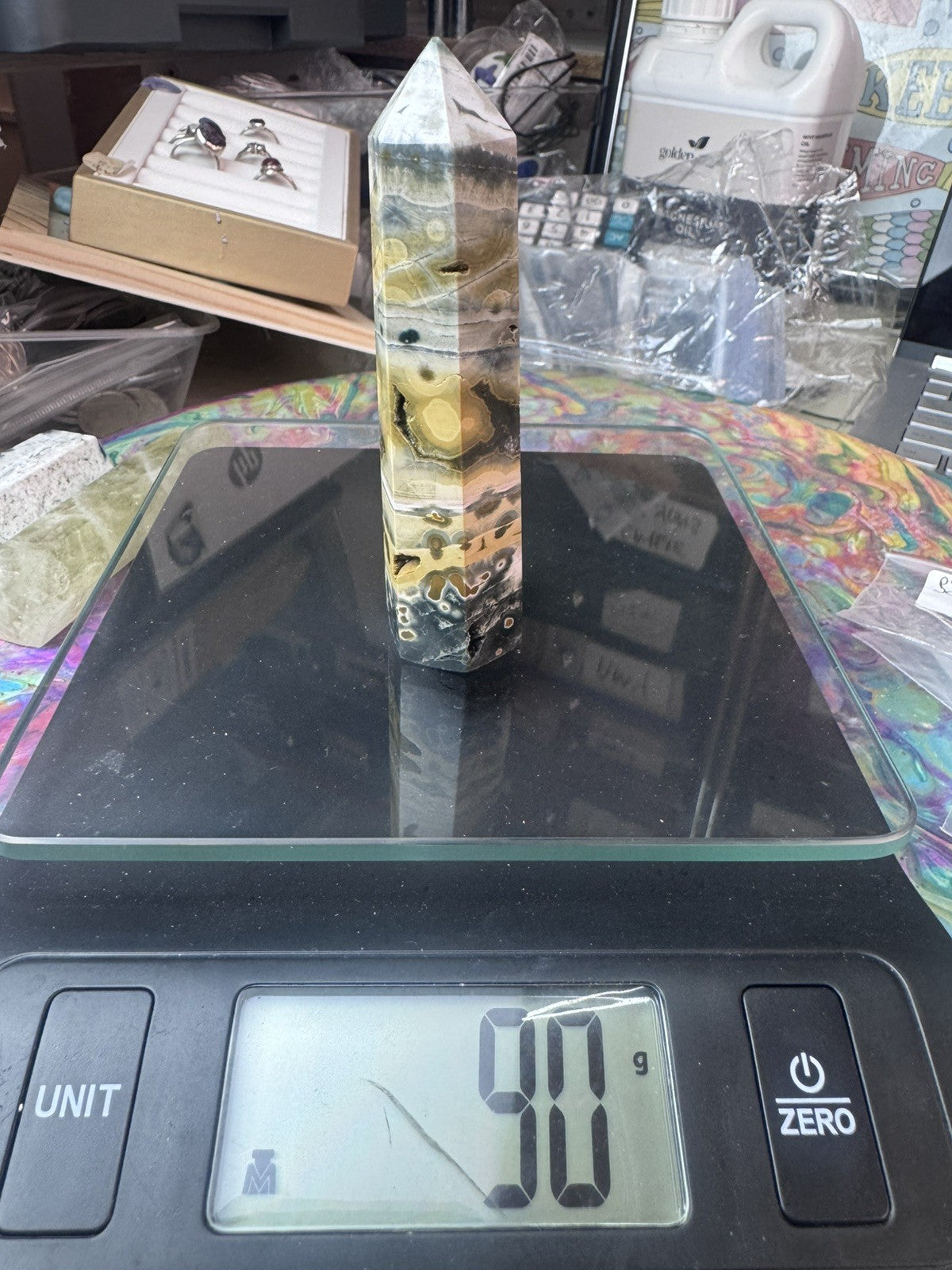 Ocean Jasper Crystal Tower – 90g    Polished Stone reiki meditation