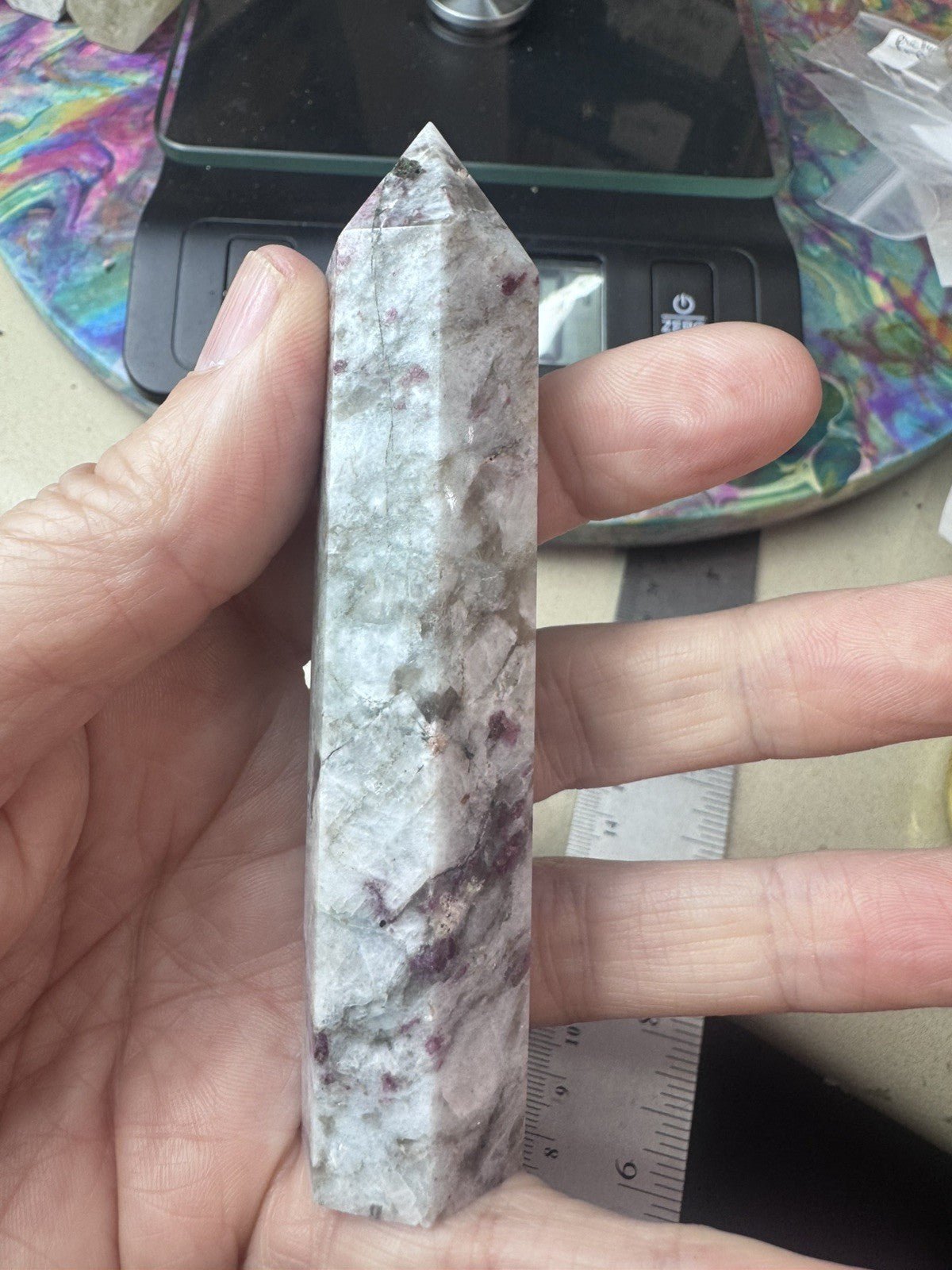 Natural Pink Tourmaline Tower – 94g   Polished Stone reiki meditation