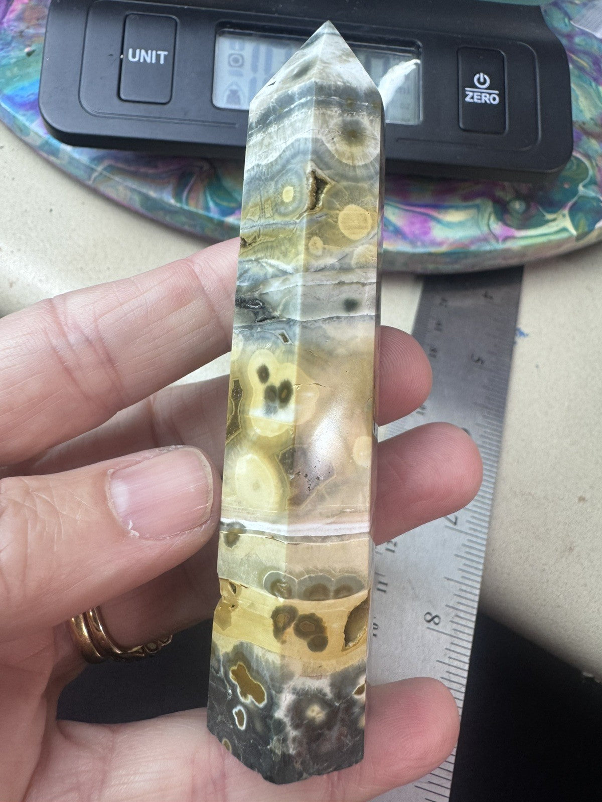 Ocean Jasper Crystal Tower – 90g    Polished Stone reiki meditation