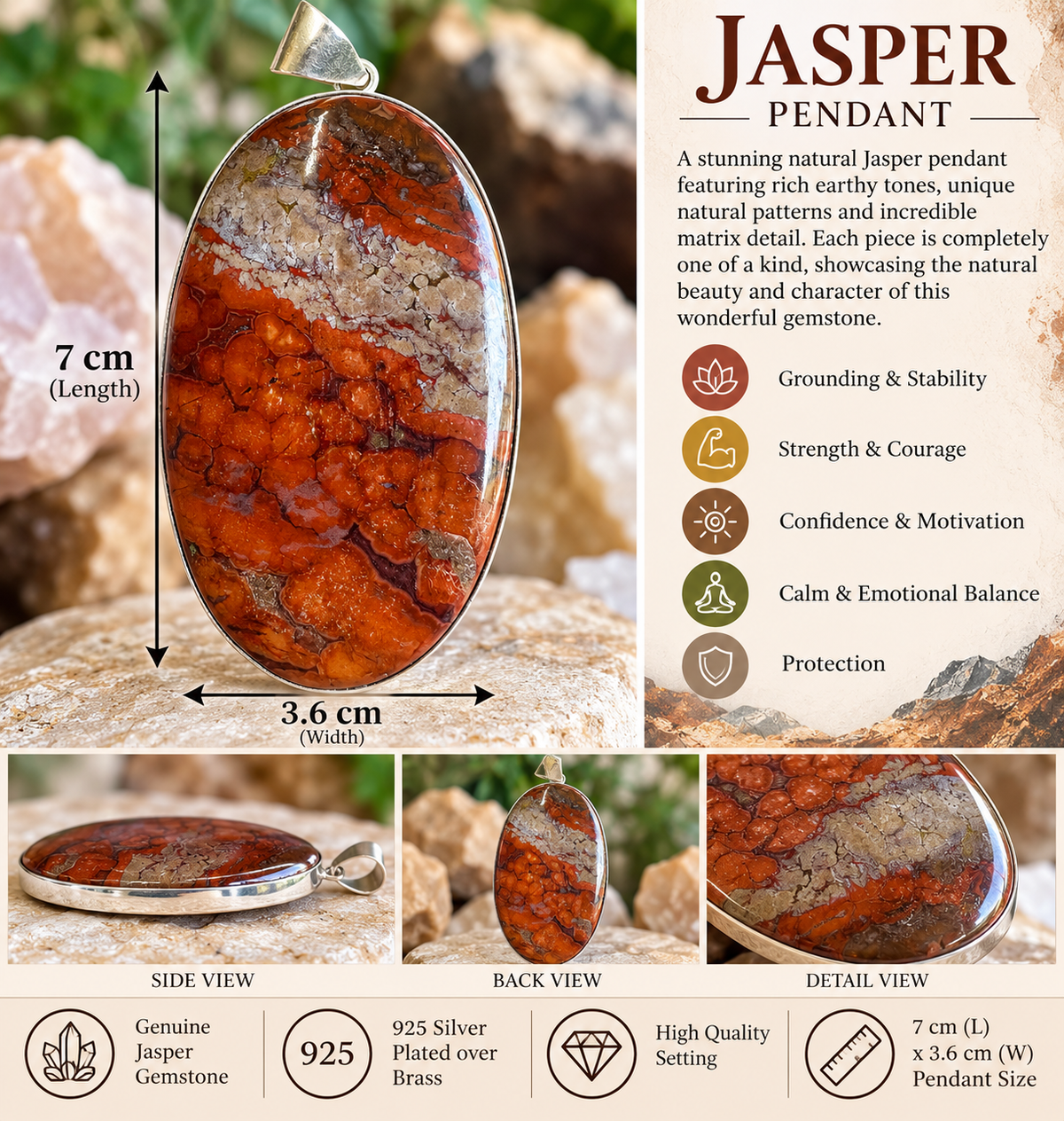 Jasper Pendant $5
