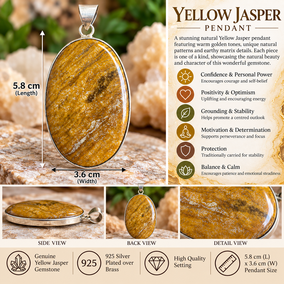 Yellow Jasper Pendant $5